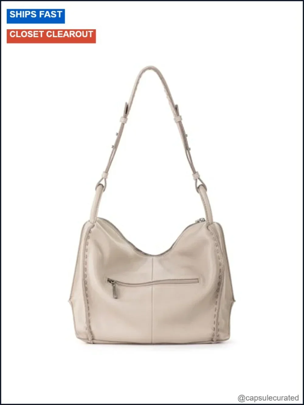 The Sak Los Feliz Large Hobo Leather Women's Purse with Zipper Pocket